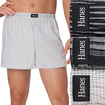 Men's Hanes® 3 Pack Originals Ultimate Cotton Stretch Woven Boxer Underwear