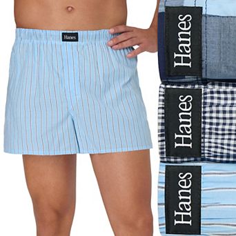Men's Hanes® 3 Pack Originals Ultimate Cotton Stretch Woven Boxer Underwear