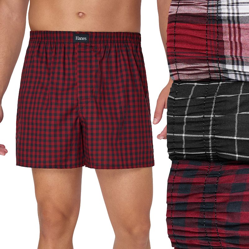 Men's Hanes Originals Ultimate® Stretch Woven Boxer Underwear 3-Pack, 