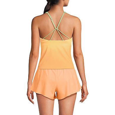 Petite Lands' End Tugless High Neck Strappy Back Tankini Swimsuit Top