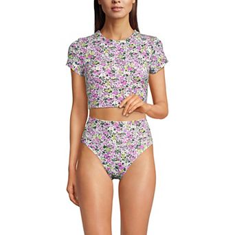 Women's Lands' End Tugless Cap Sleeve Midkini Swim Top