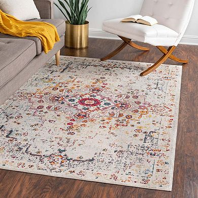 5th Avenue Lux Unicorn Charm Distressed Area Rug