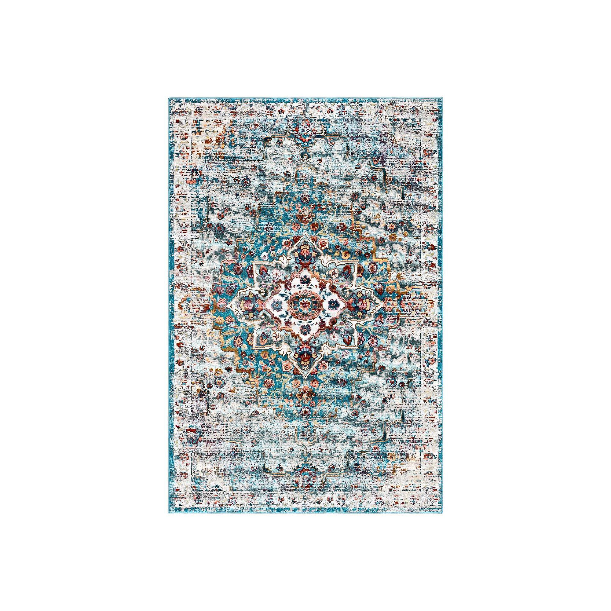 5th Avenue Lux Unicorn Charm Distressed Area Rug, Turquoise