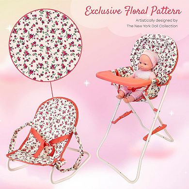 3-1 Doll Bouncer and Pack N Play Pink for 18-inch Dolls