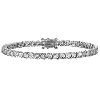 Ivy Sharpe 14k Gold Plated Cubic Zirconia S-Link Tennis Bracelet