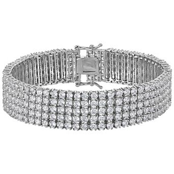 Ivy Sharpe Plated 5-Row Cubic Zirconia Tennis Bracelet