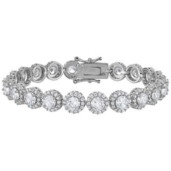 Ivy Sharpe Cubic Zirconia Halo Tennis Bracelet