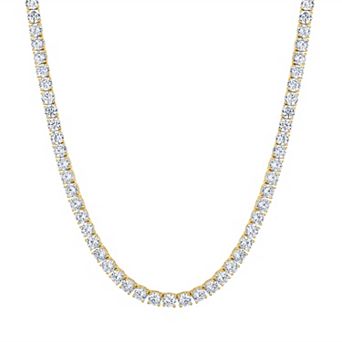Ivy Sharpe 14k Gold Plated Cubic Zirconia Tennis Necklace