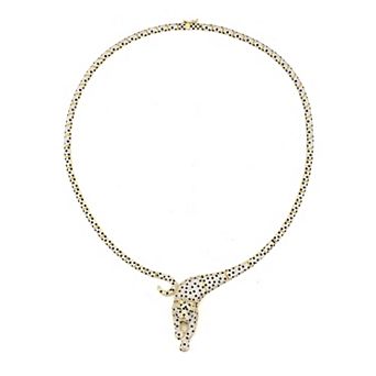 Ivy Sharpe Gold Over Brass Cubic Zirconia Panther Necklace
