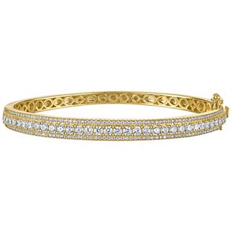 Ivy Sharpe 14k Gold Plated Cubic Zirconia Bangle Bracelet