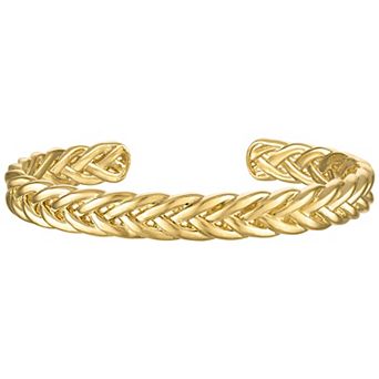 Ivy Sharpe 14k Gold Plated Weave Bangle Bracelet