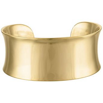 Ivy Sharpe 14k Gold Plated Concave Bangle Bracelet