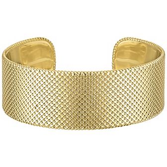 Ivy Sharpe 14k Gold Plated Textured Bangle Bracelet