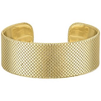 Ivy Sharpe 14k Gold Plated Textured Bangle Bracelet