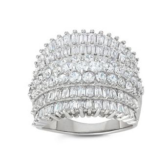 Ivy Sharpe Silver Plated Cubic Zirconia Statement Ring