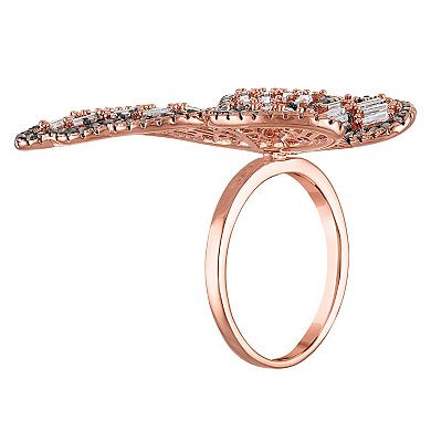 Ivy Sharpe Silver Plated Cubic Zirconia Butterfly Ring