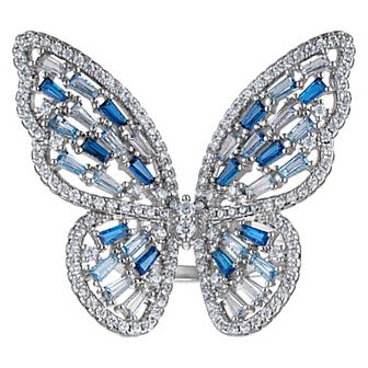 Ivy Sharpe Silver Plated Cubic Zirconia Butterfly Ring