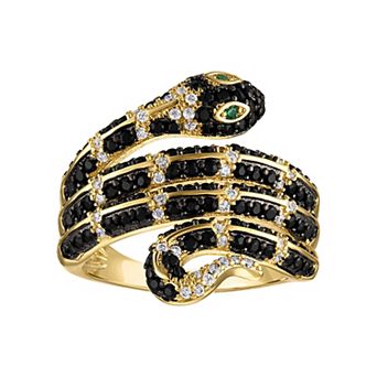 Ivy Sharpe 14k Gold Plated Cubic Zirconia Snake Ring