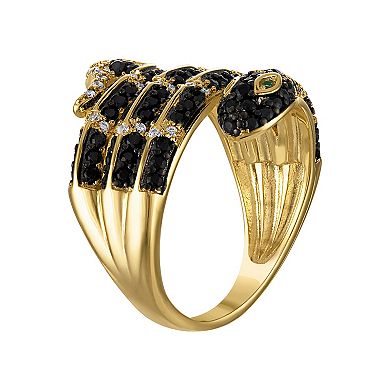 Ivy Sharpe 14k Gold Plated Cubic Zirconia Snake Ring