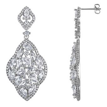 Ivy Sharpe Silver Plated Cubic Zirconia Dangle Earrings