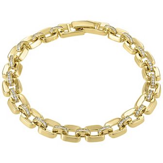 Ivy Sharpe 14k Gold Plated Cubic Zirconia Link Bracelet