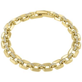 Ivy Sharpe 14k Gold Plated Cubic Zirconia Link Bracelet