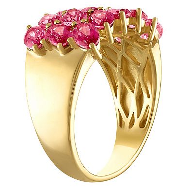 Ivy Sharpe 14k Gold Plated Simulated Pink Sapphire Ring