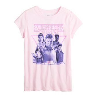 Girls 7-16 Stranger Things Retro Character Portrait Graphic Tee