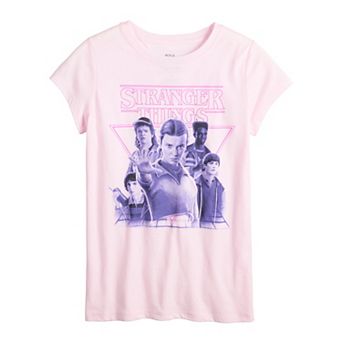Girls 7-16 Stranger Things Retro Character Portrait Graphic Tee
