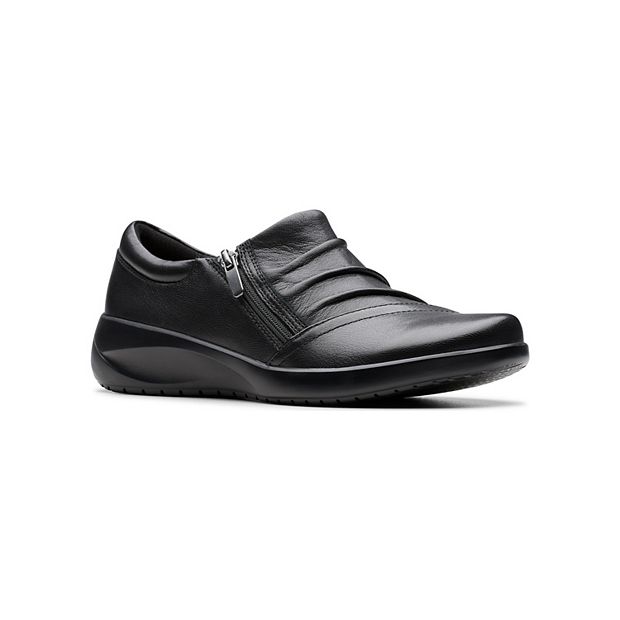 Clarks Ladies Shoes Clarks Shoes Wide Clarks Women's Kaetlyn Mila Black  Size Leather