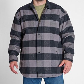 Big & Tall Quiksilver Men's Quilted Flannel Shirt Jacket