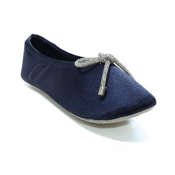 isotoner Satin Ballerina Women's Bow Accent Slippers