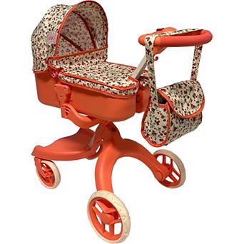 Deluxe Baby Doll Stroller with Matching Diaper Bag
