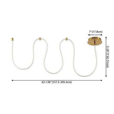 Serafina Minimalist 360° Adjustable Neon LED Rope Light, Dimmable Linear Flush Mount Fixture