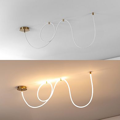 Serafina Minimalist 360° Adjustable Neon LED Rope Light, Dimmable Linear Flush Mount Fixture