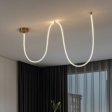 Serafina Minimalist 360° Adjustable Neon LED Rope Light, Dimmable Linear Flush Mount Fixture