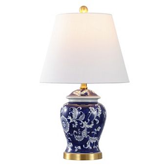Penelope French Country Cottage Ceramic Iron Chinoiserie Ginger Jar LED Table Lamp