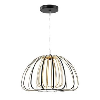 Gigi Modern Glam Metal Adjustable Dimmable Stripe Cage Integrated LED Pendant
