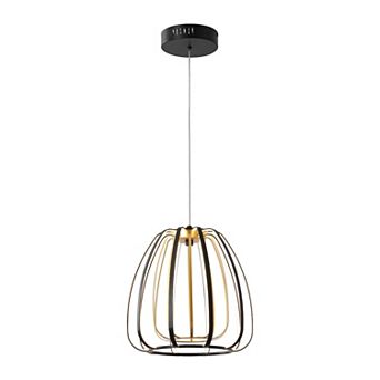 Gigi Modern Glam Metal Adjustable Dimmable Stripe Cage Integrated LED Pendant