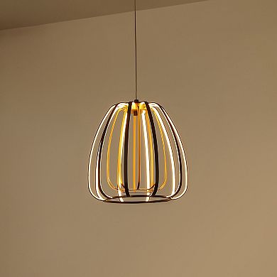 Gigi Modern Glam Metal Adjustable Dimmable Stripe Cage Integrated LED Pendant