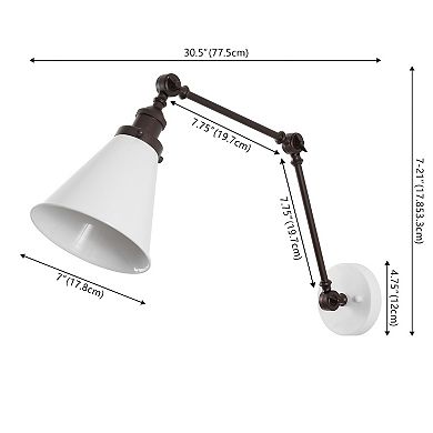 Rover Classic Industrial Metal Adjustable Arm LED Wall Sconce