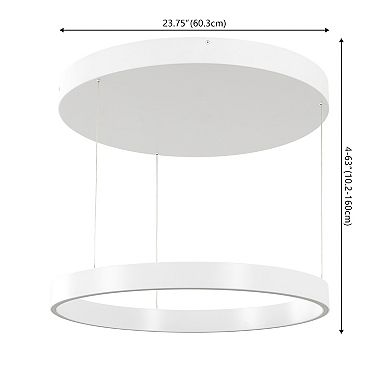 Jense Minimalist Modern Metal Adjustable Dimmable Ring LED Pendant