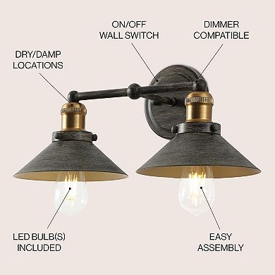 July 2-Light Industrial Farmhouse Metal Vanity Light