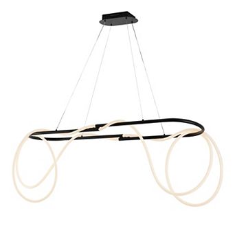 Lisette Contemporary Minimalist Adjustable Silicone Rope Metal Dimmable Integrated LED Chandelier