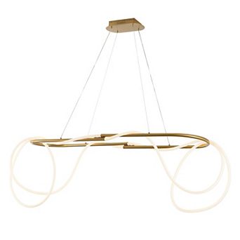 Lisette Contemporary Minimalist Adjustable Silicone Rope Metal Dimmable Integrated LED Chandelier