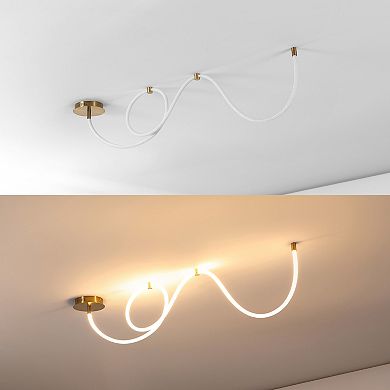 Serafina Minimalist 360° Adjustable Neon LED Rope Light, Dimmable Linear Flush Mount Fixture
