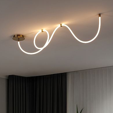 Serafina Minimalist 360° Adjustable Neon LED Rope Light, Dimmable Linear Flush Mount Fixture