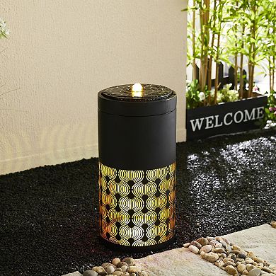 Glitzhome 24''H Interesting Metal Cutout Pattern Outdoor Fountain