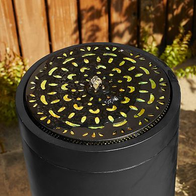 Glitzhome 24''H Interesting Metal Cutout Pattern Outdoor Fountain