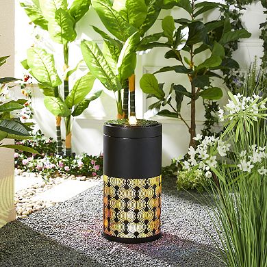 Glitzhome 24''H Interesting Metal Cutout Pattern Outdoor Fountain